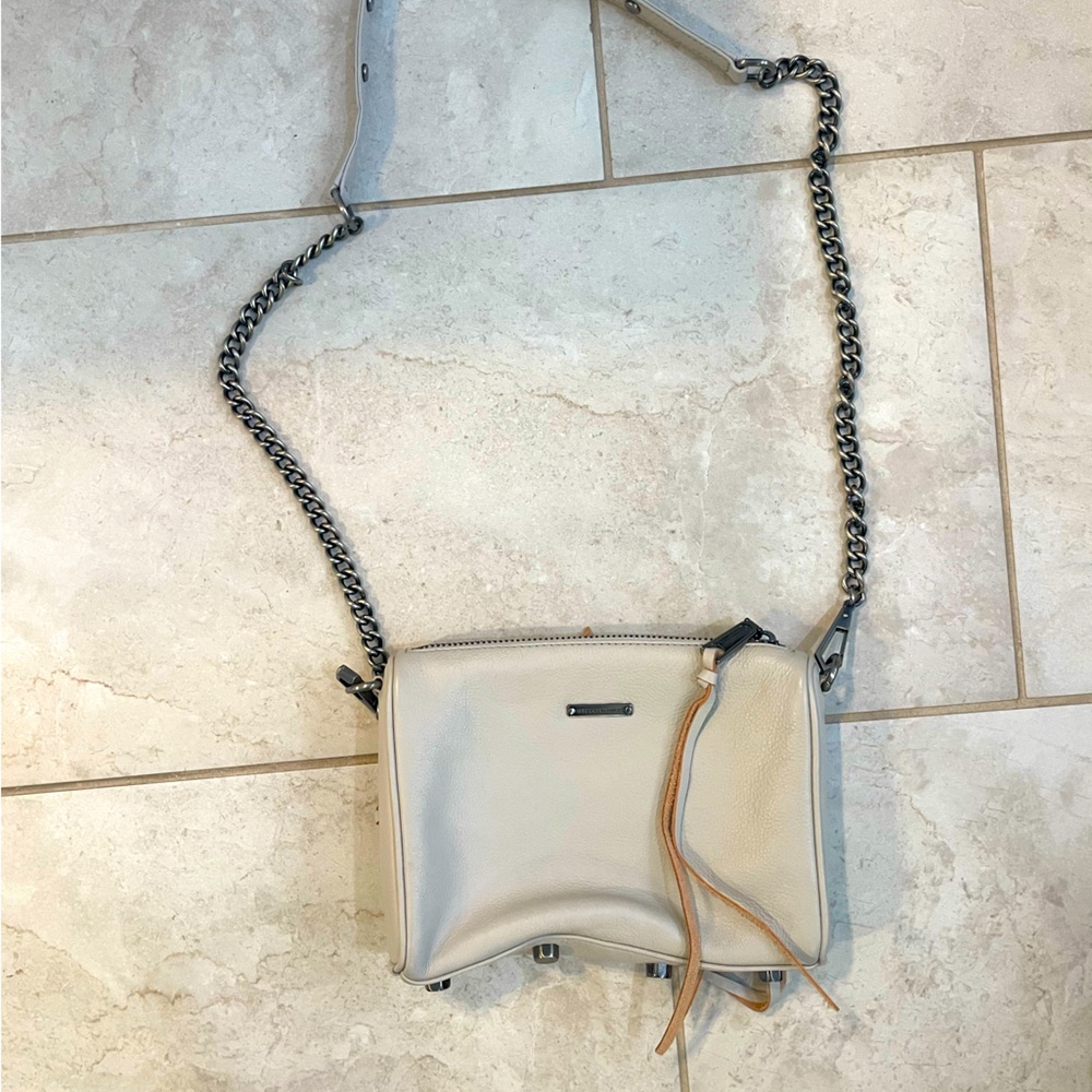 Rebecca Minkoff grey leather Crossbody purse. Brand new never used. Dust bag.